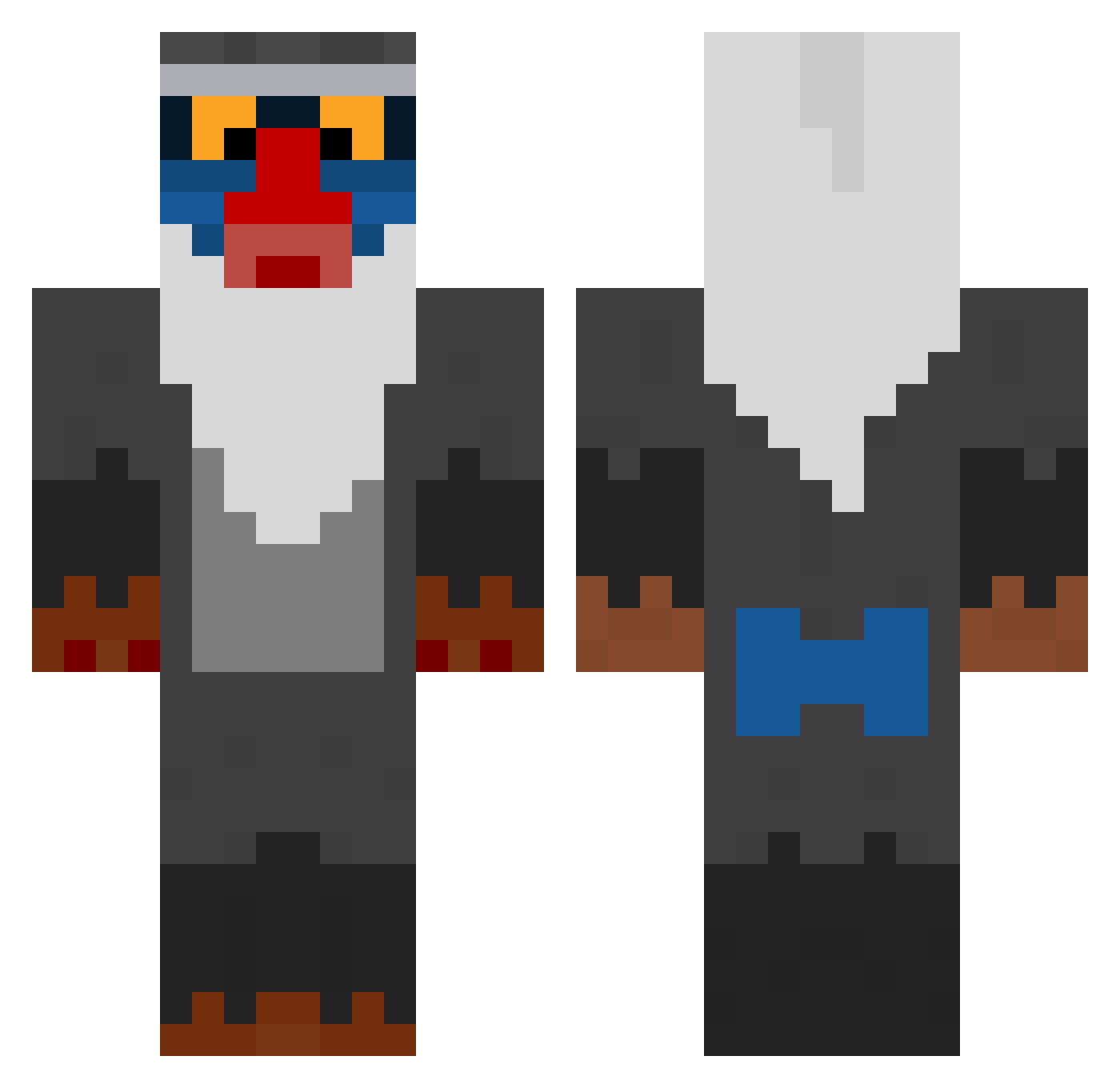 Lodgok Minecraft skin, front and back view