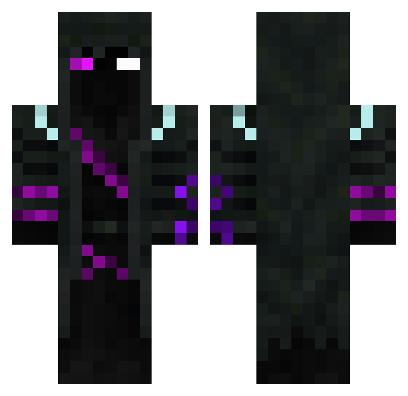 MountainDuh Minecraft skin, front and back view