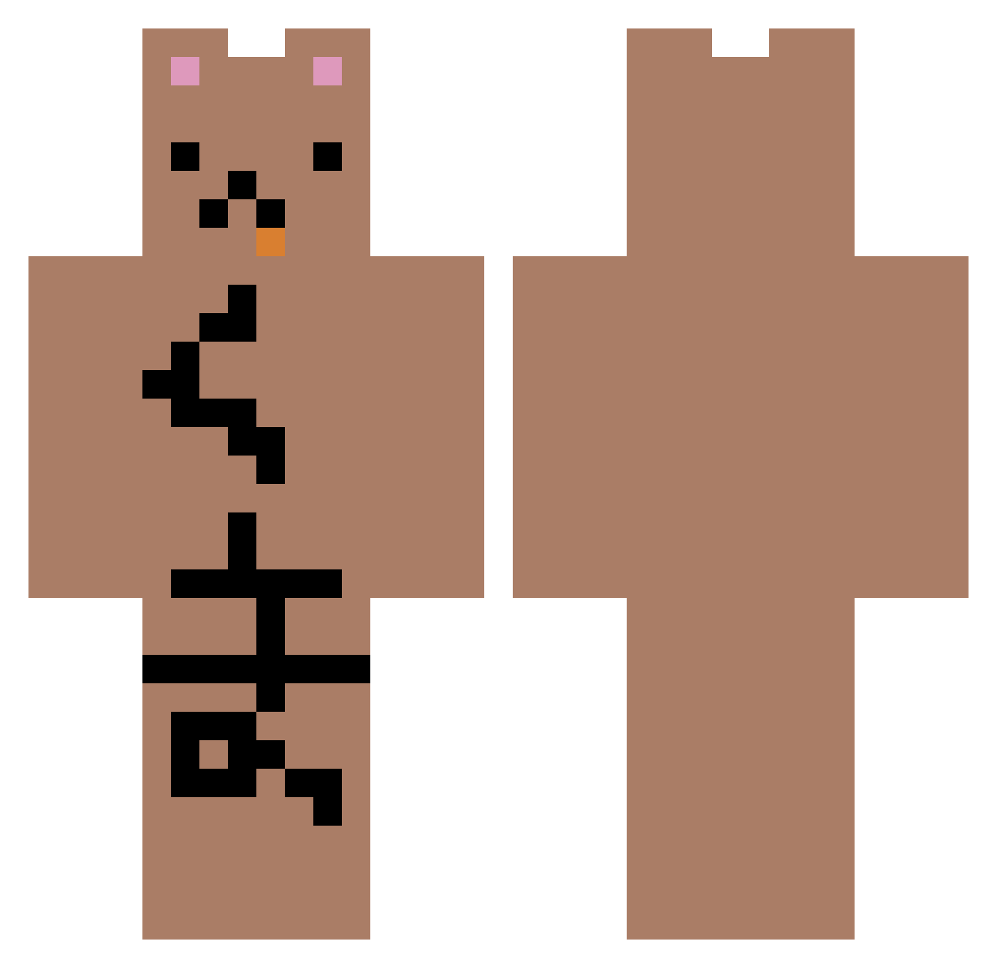YAMACONG Minecraft skin, front and back view