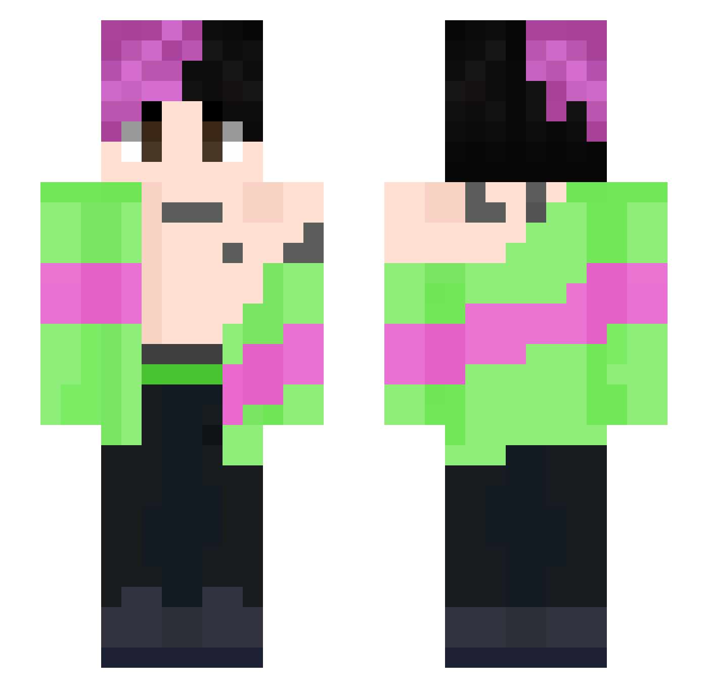 M4XC Minecraft skin, front and back view