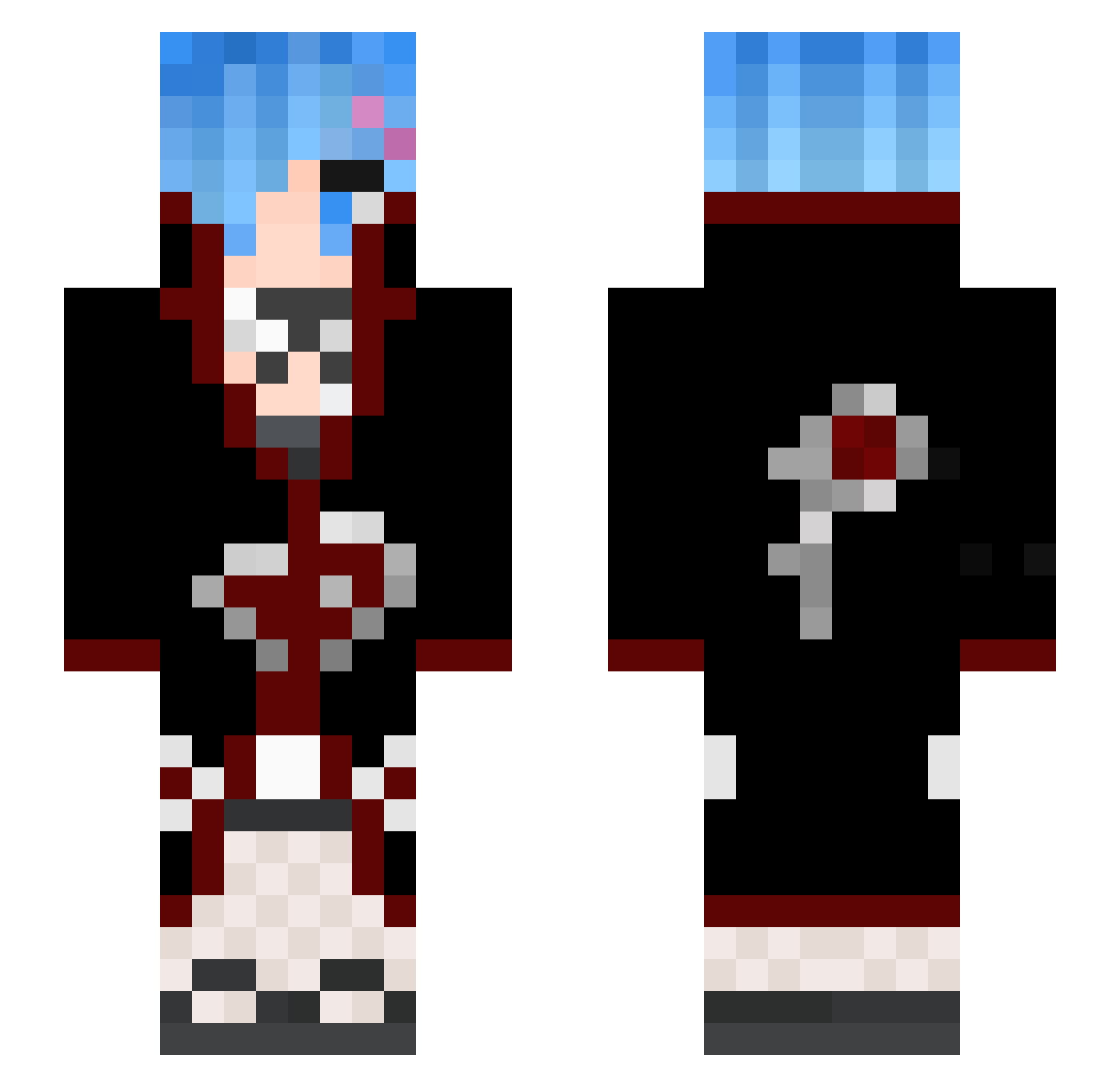 RIBW Minecraft skin, front and back view