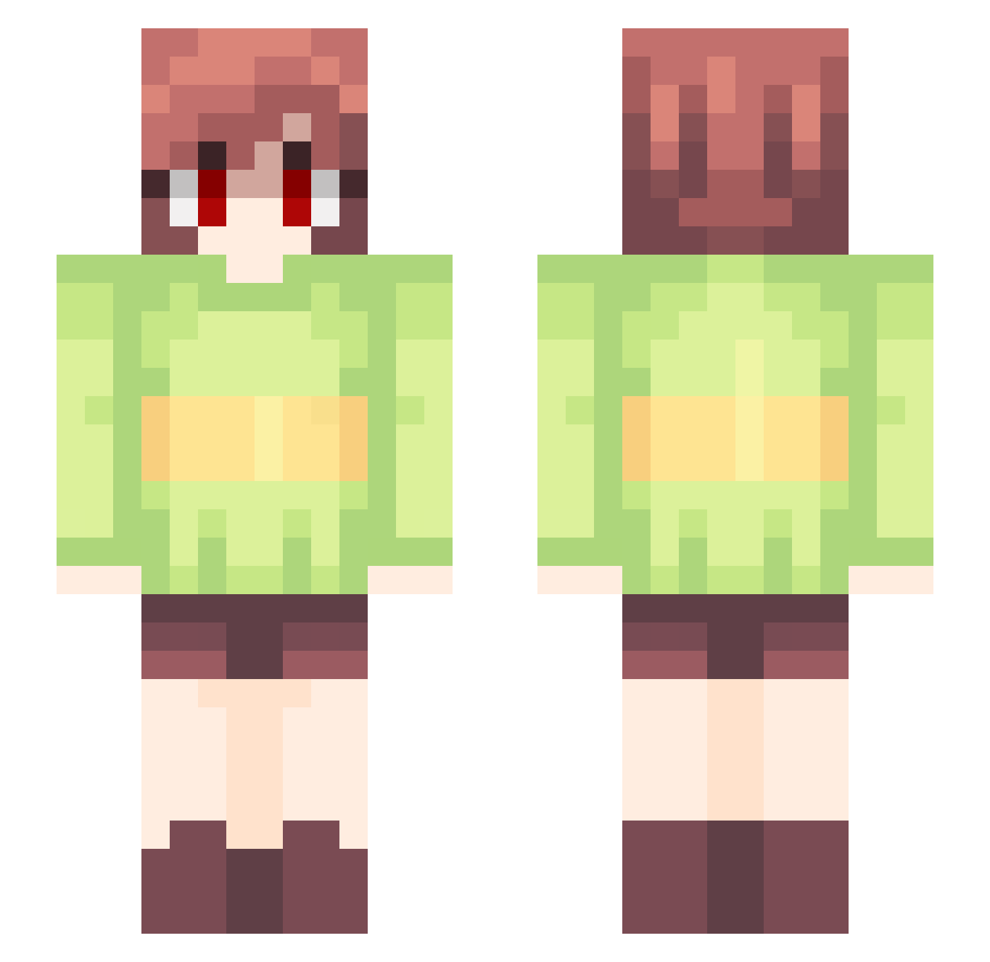 Alphacloud69 Minecraft skin, front and back view