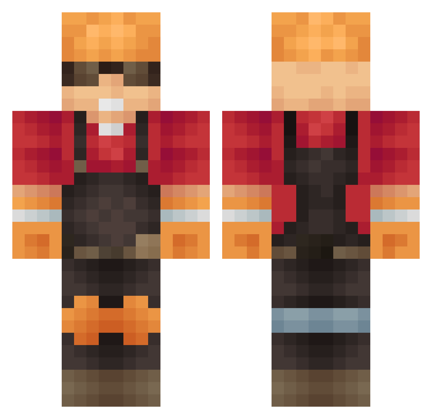 macho_hina Minecraft skin, front and back view
