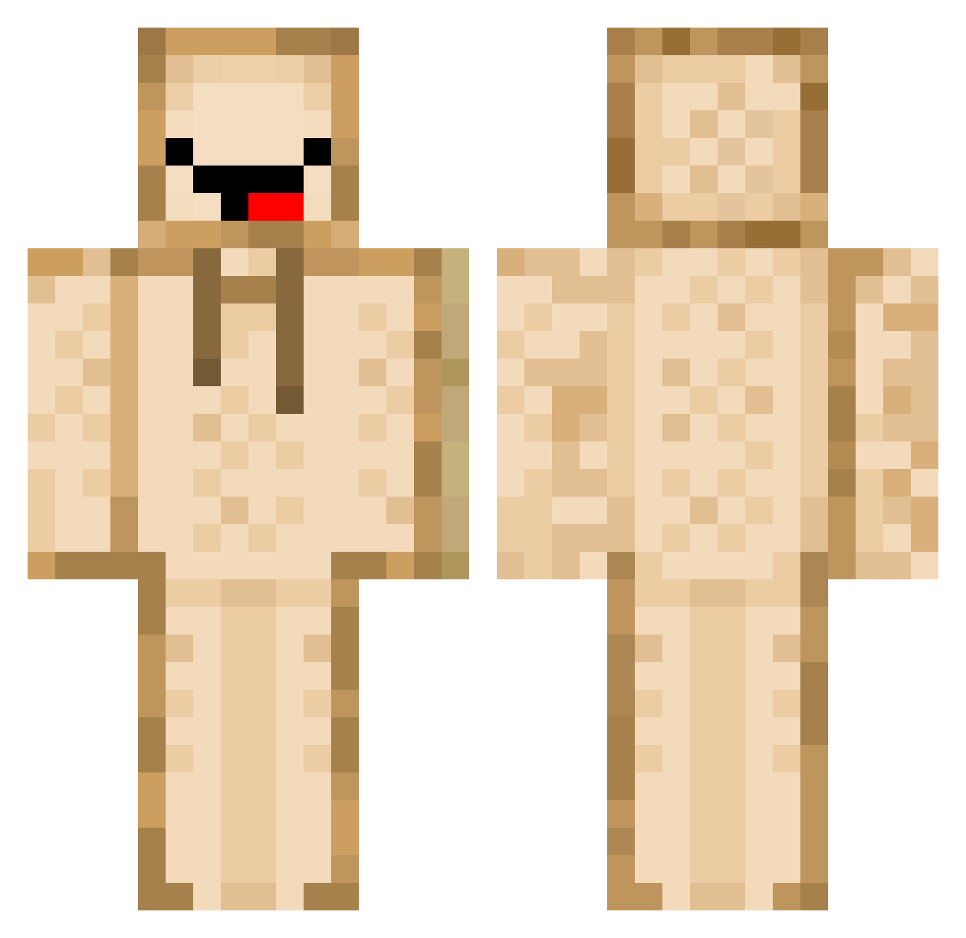 Shokumotsu Minecraft skin, front and back view