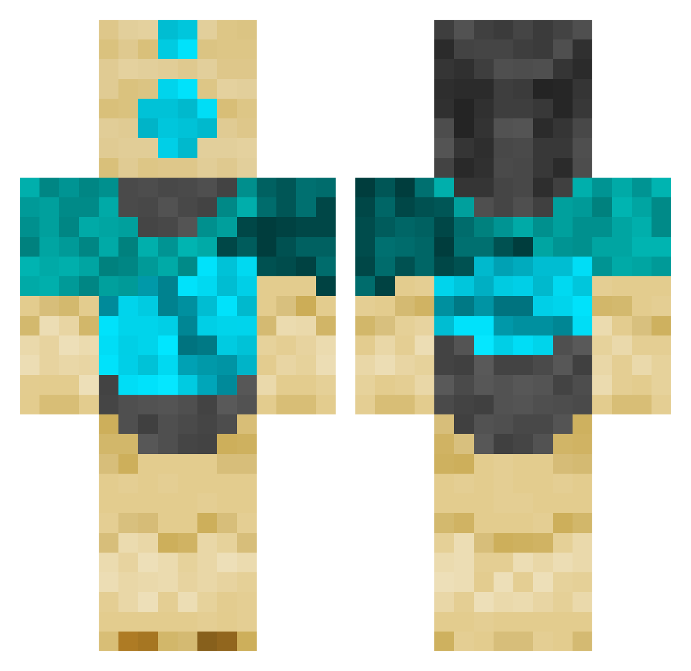 Weekeur Minecraft skin, front and back view