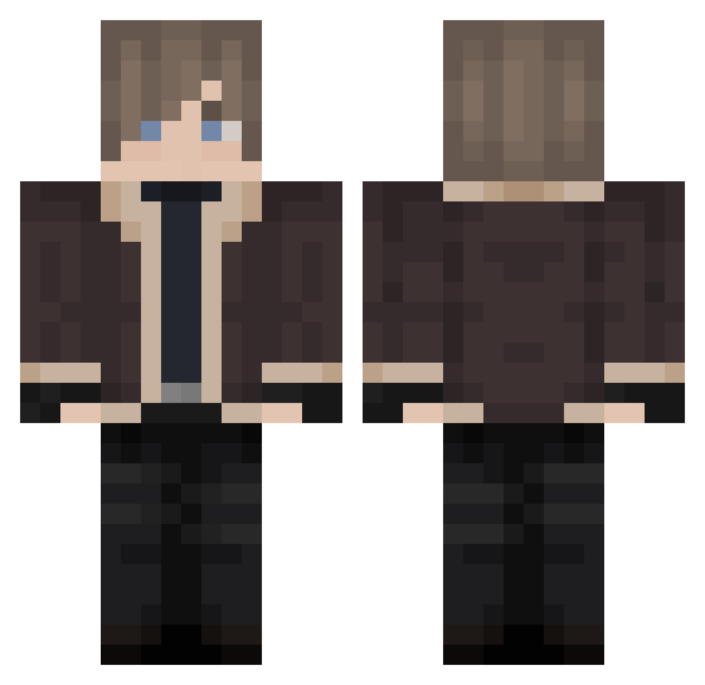 lMxtoto Minecraft skin, front and back view