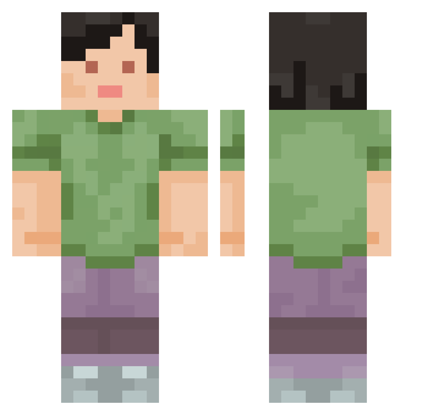 sam_thefrog Minecraft skin, front and back view