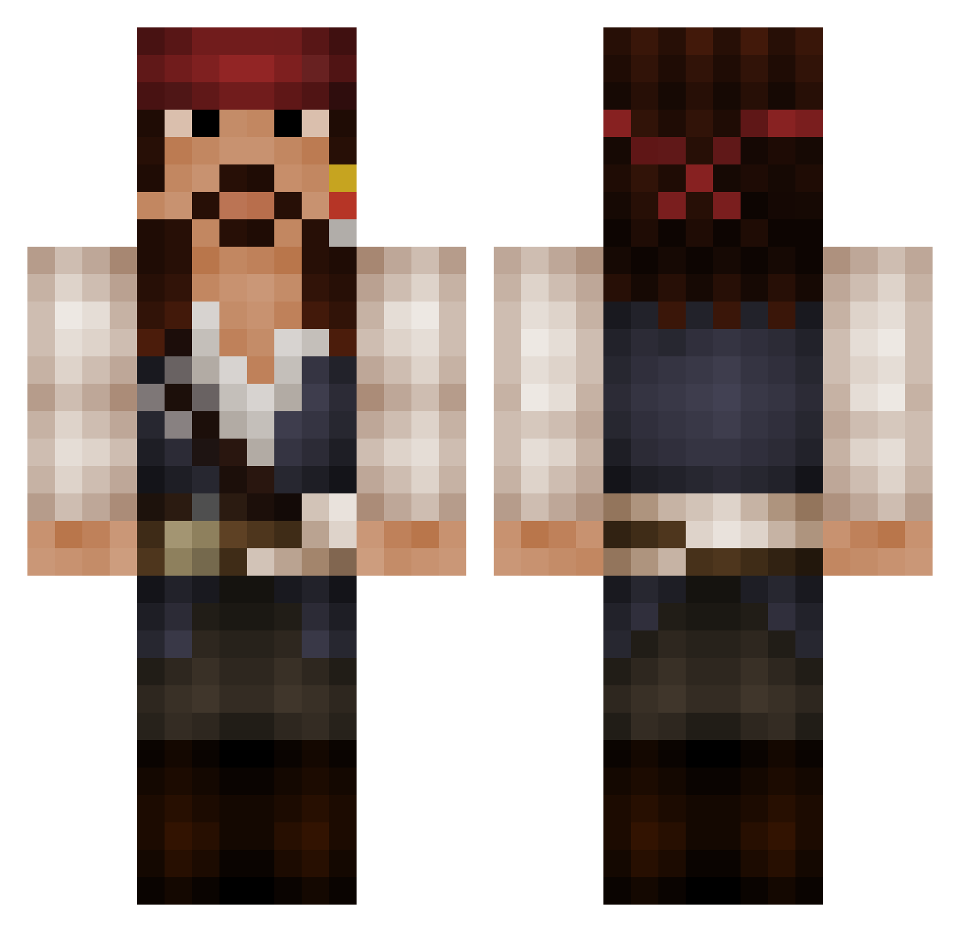 Wellyfish Minecraft skin, front and back view