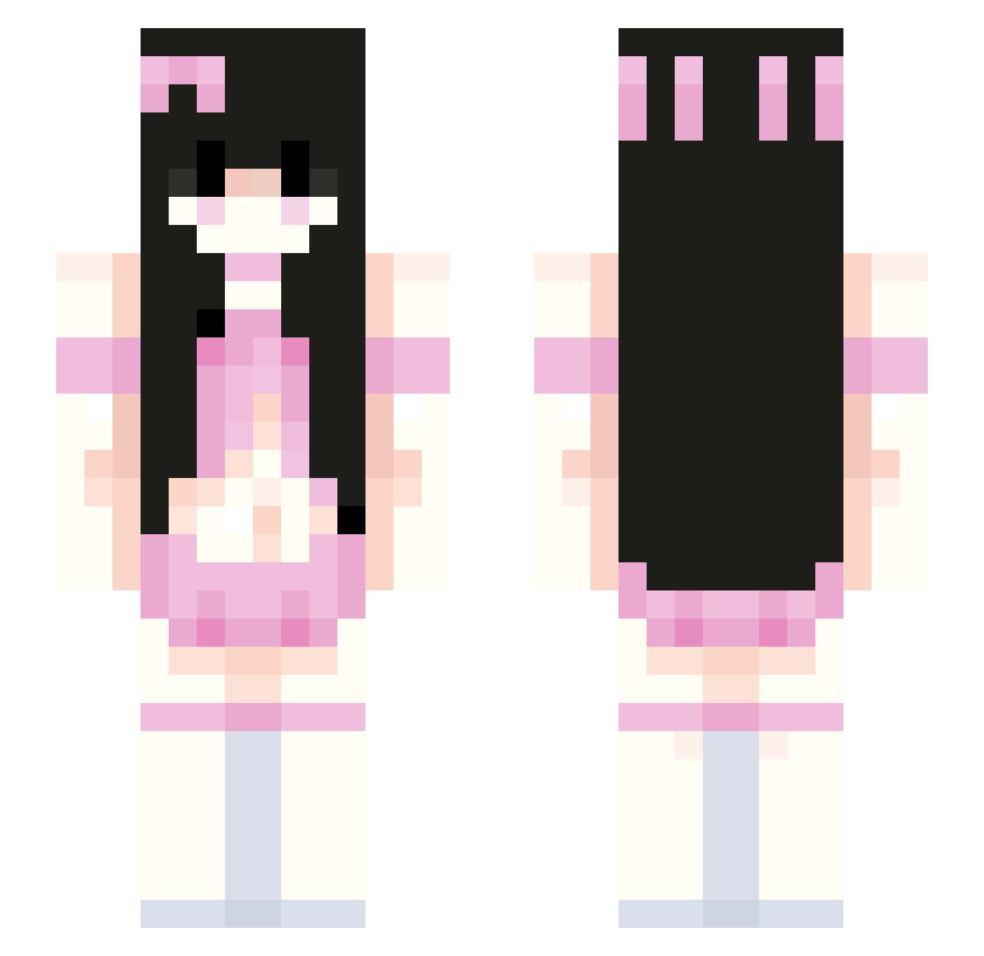SunriseSuy Minecraft skin, front and back view