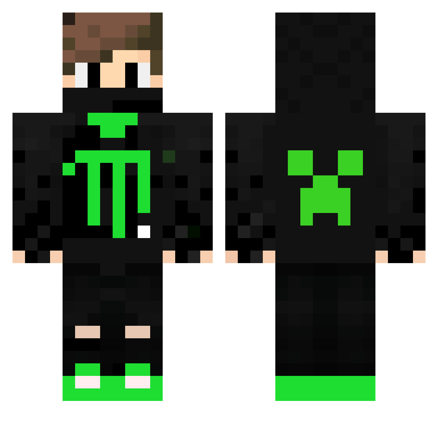 FkDeSCHWESTA Minecraft skin, front and back view