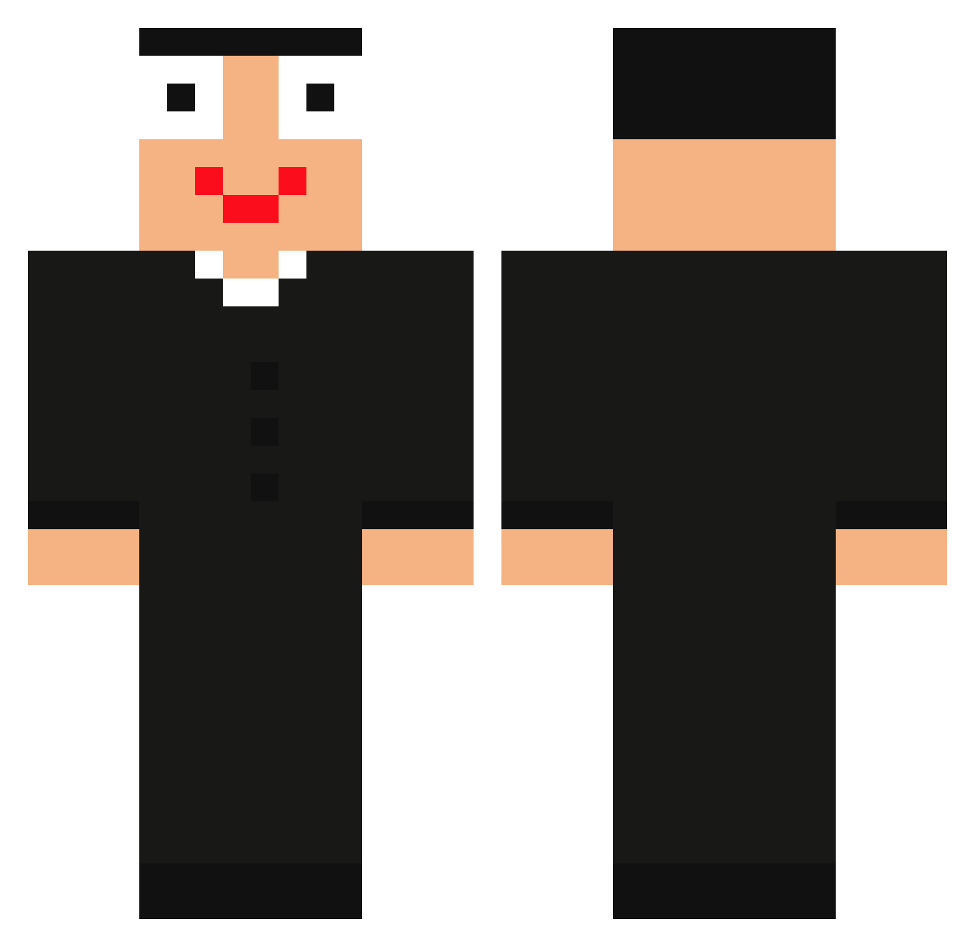 MasterSuS709 Minecraft skin, front and back view