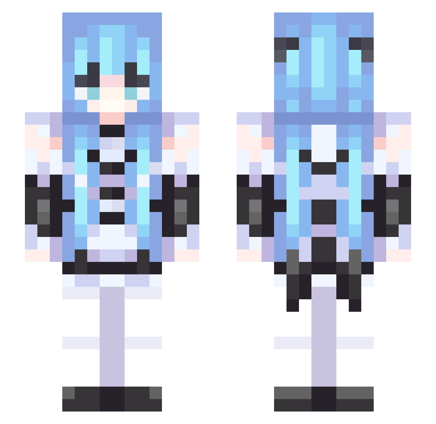pokemoniii Minecraft skin, front and back view