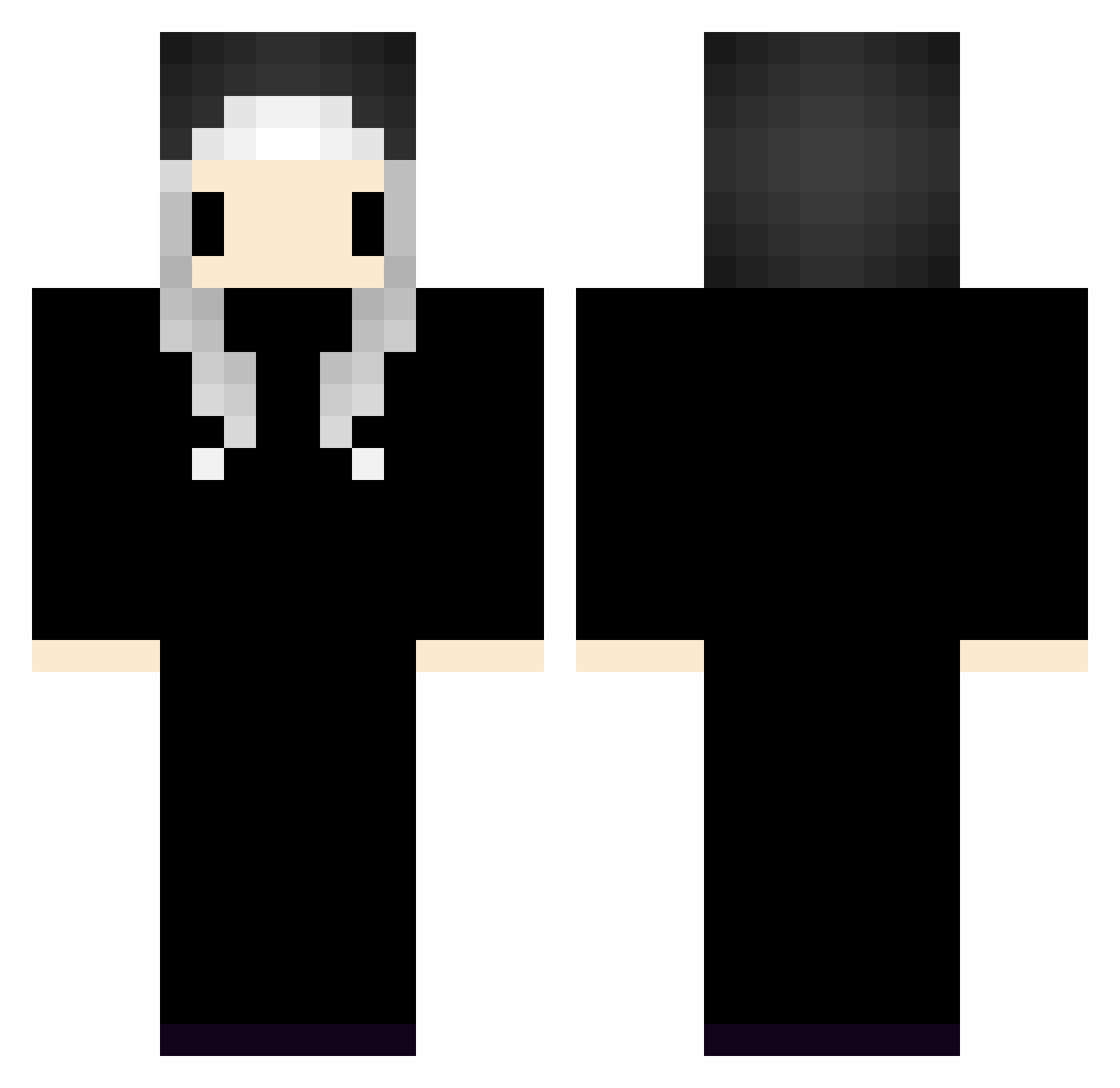 Elisabet Minecraft skin, front and back view