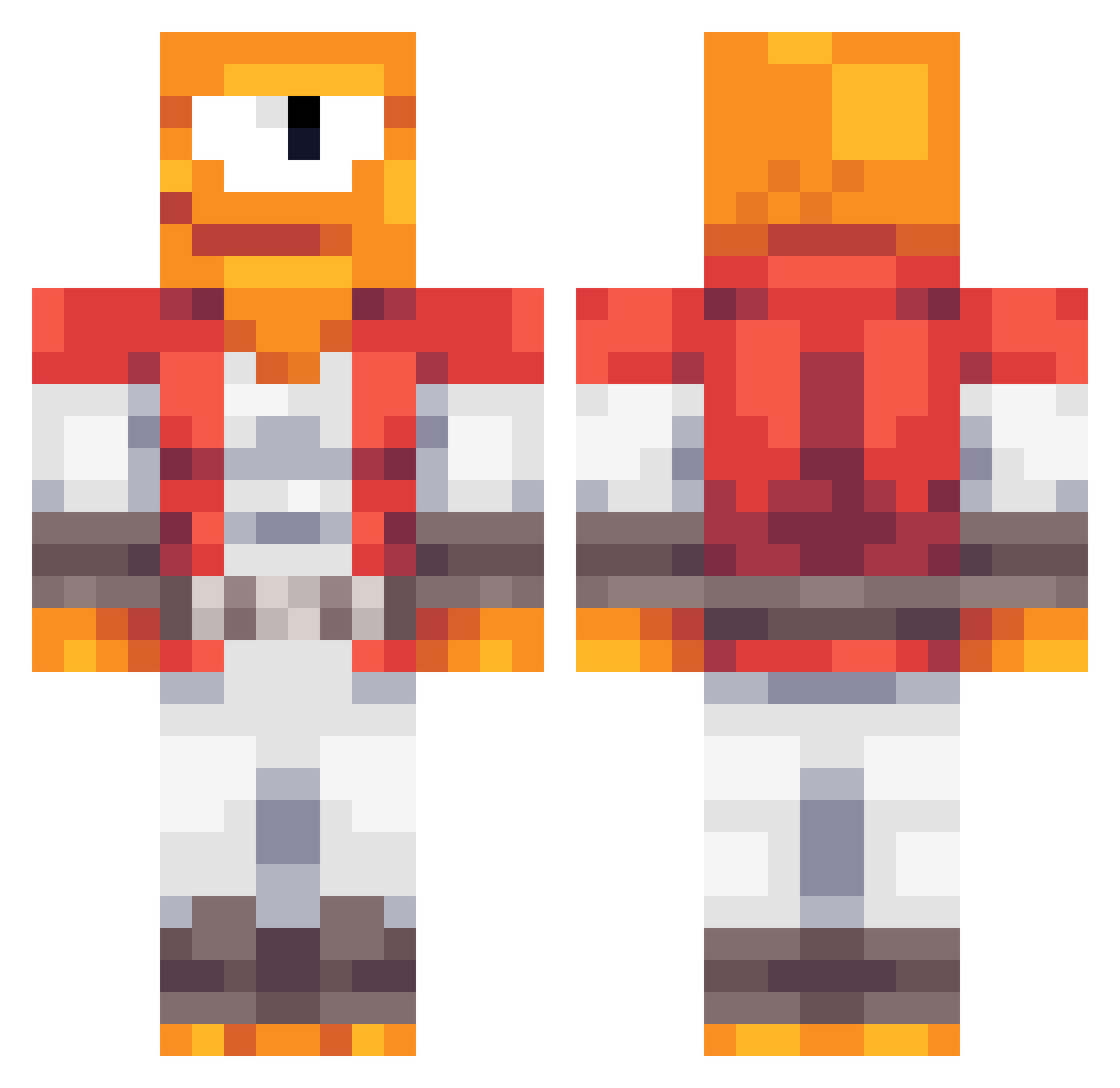 UP_Noom Minecraft skin, front and back view