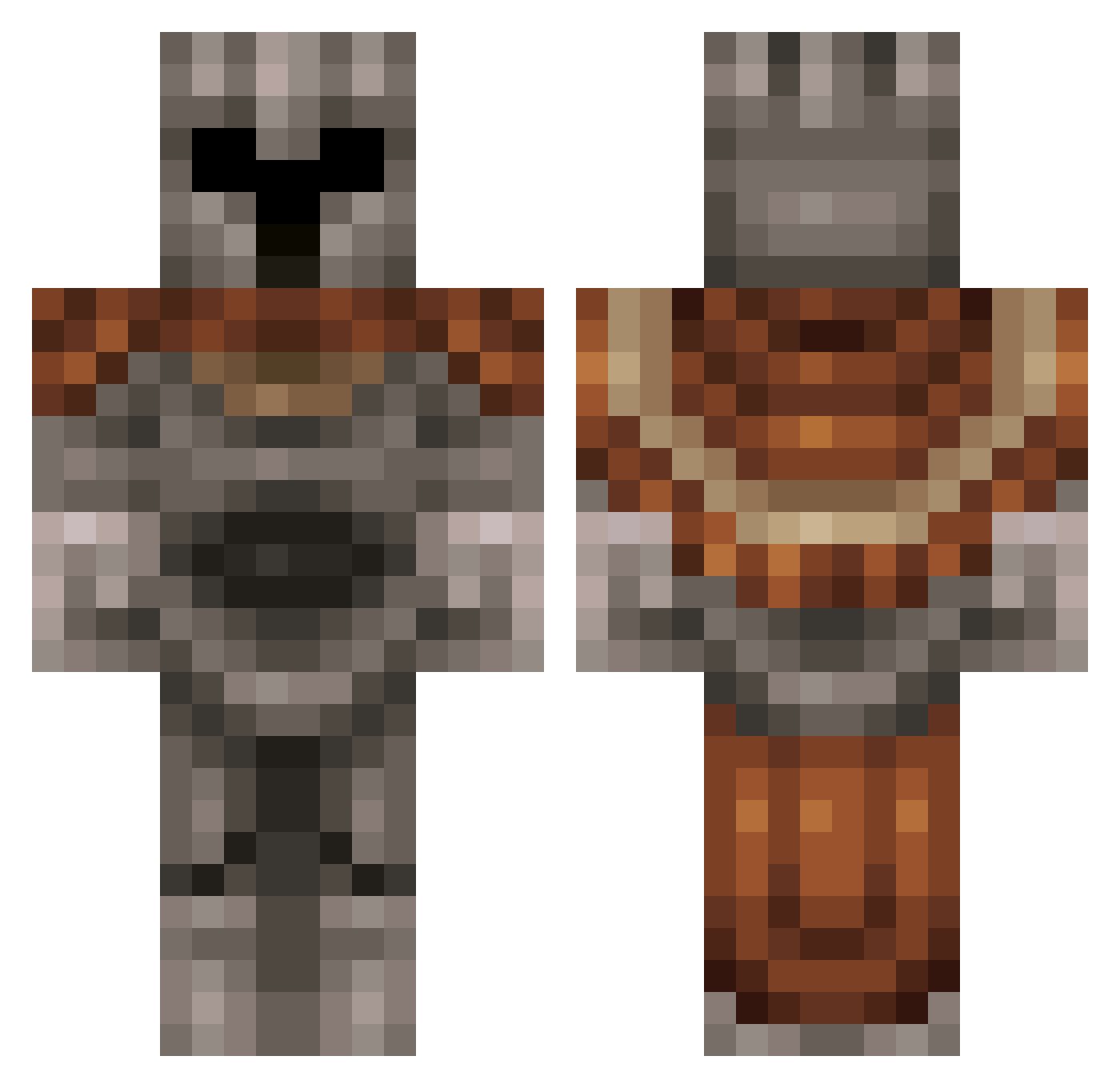 Lunatic____ Minecraft skin, front and back view