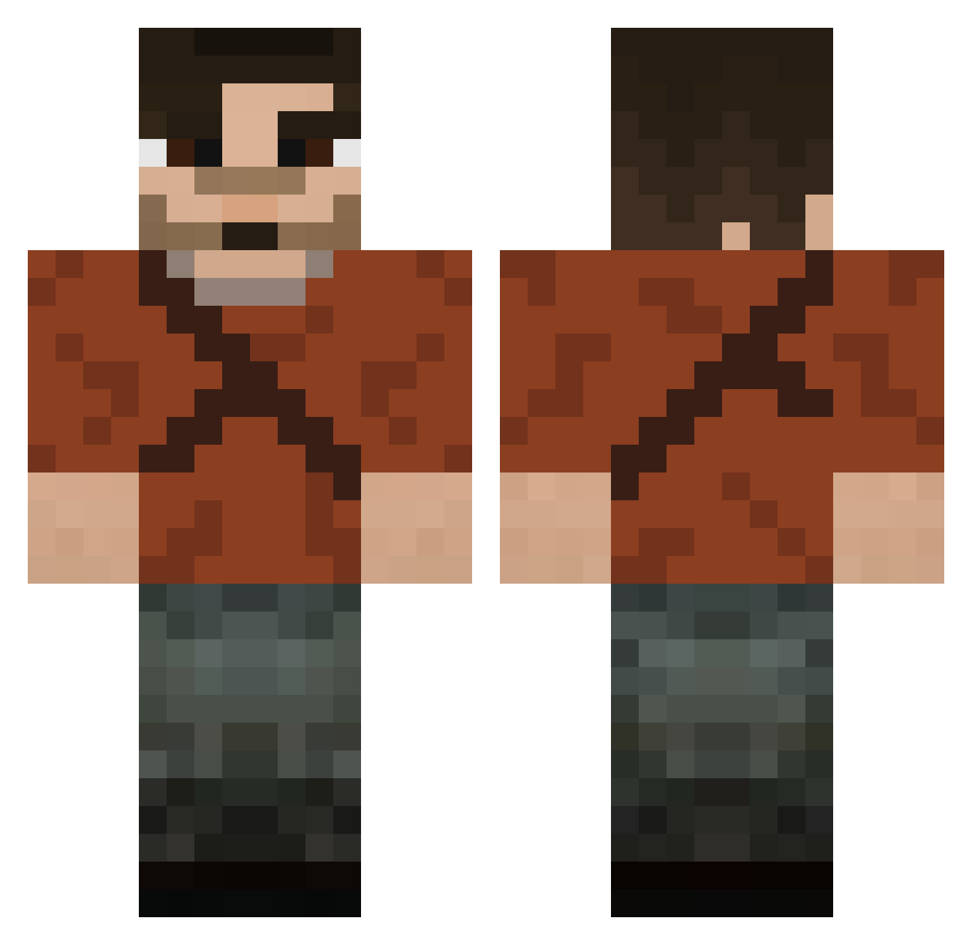 Zephyr0 Minecraft skin, front and back view