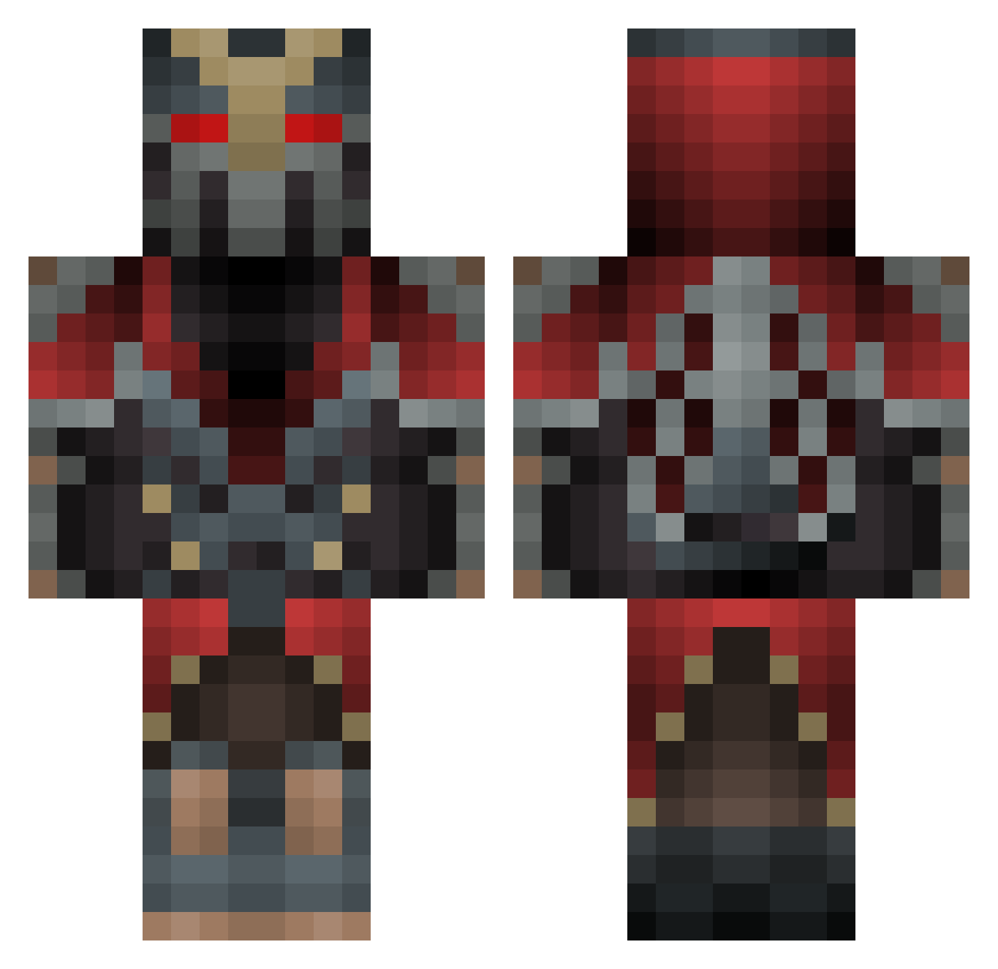 MigMaguila Minecraft skin, front and back view