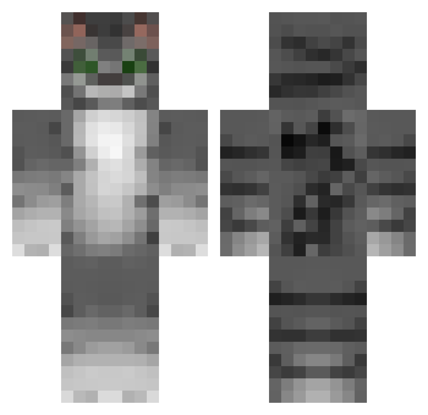 ___cat___ Minecraft skin, front and back view