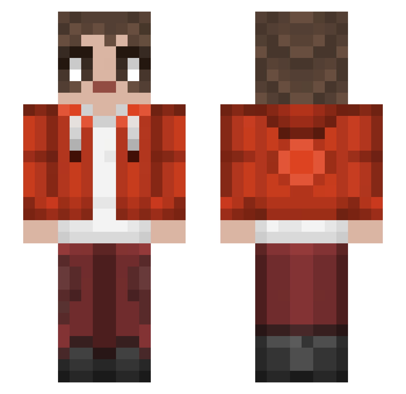 StrungWig Minecraft skin, front and back view