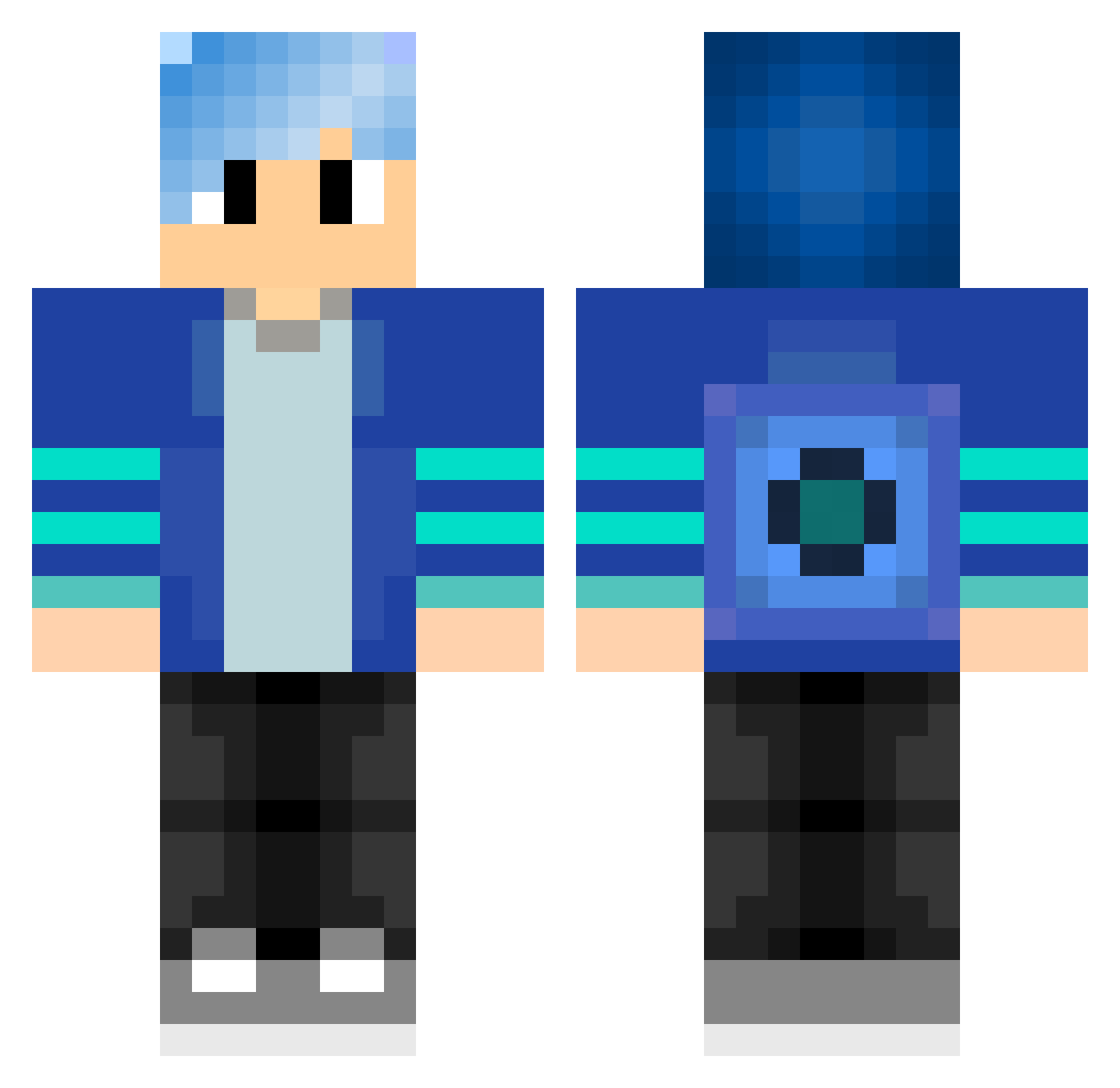 SonaMaru Minecraft skin, front and back view