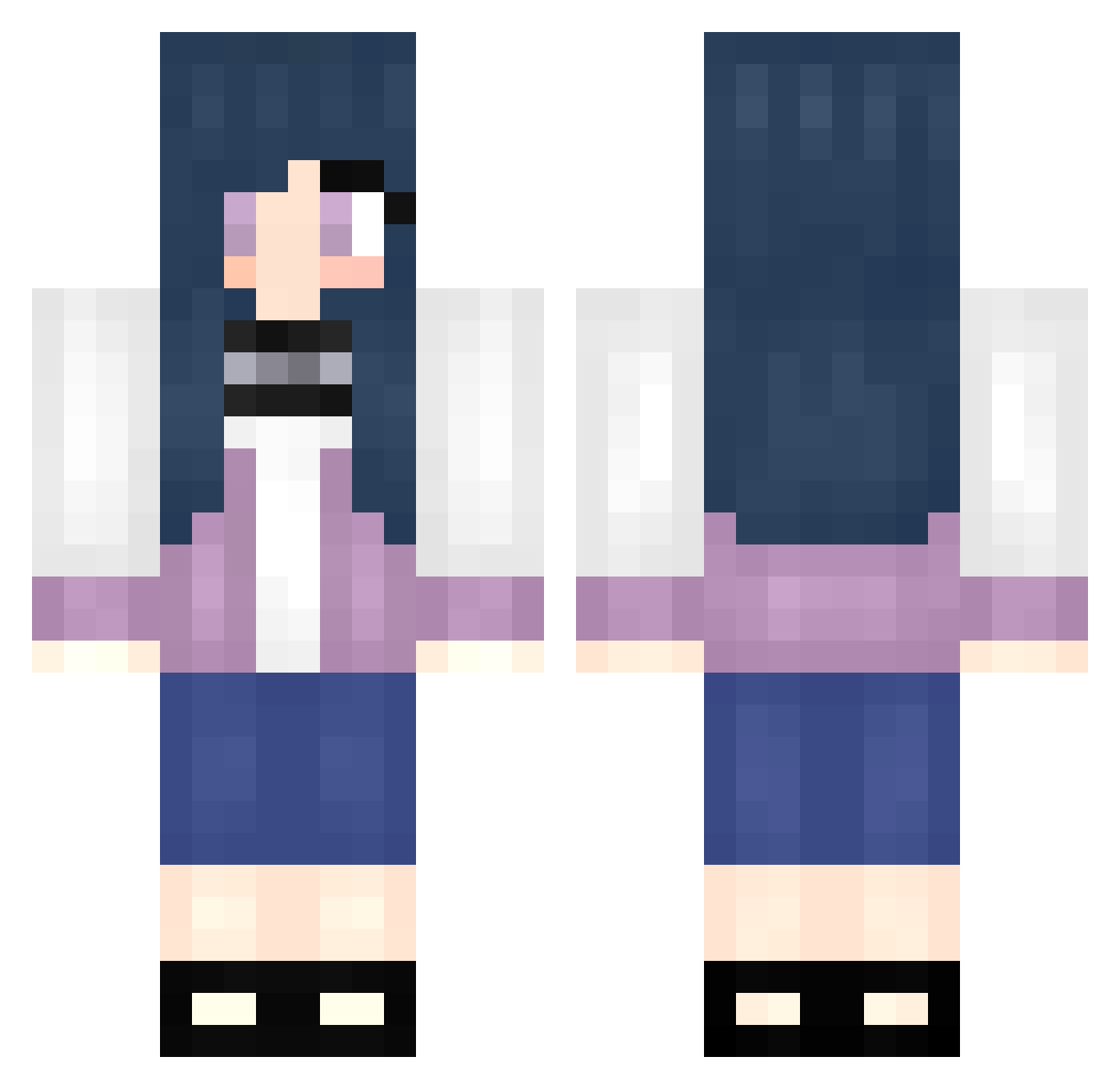 x0xalina Minecraft skin, front and back view