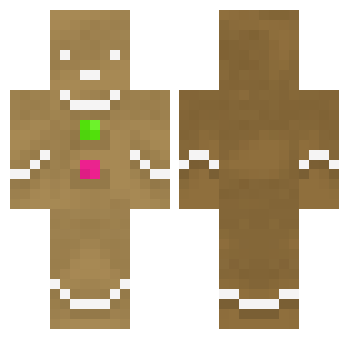 Mxlt Minecraft skin, front and back view