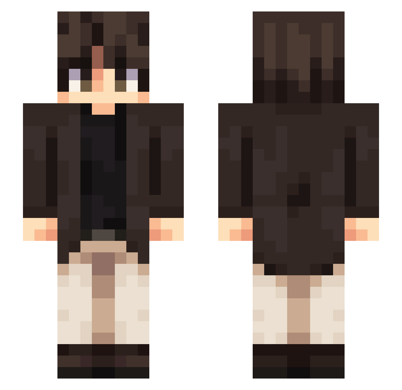 PerfectNickname Minecraft skin, front and back view