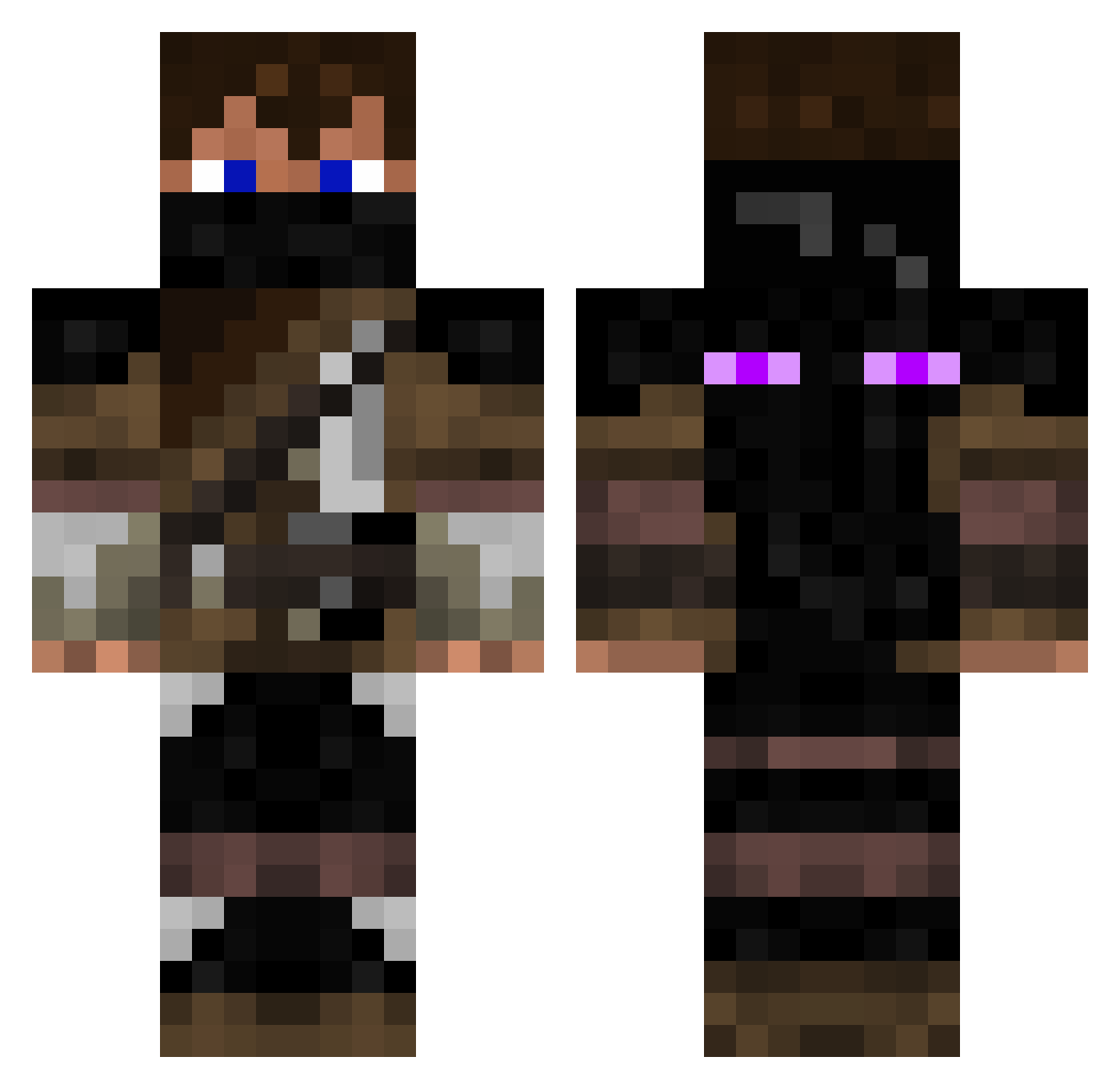 Math0O Minecraft skin, front and back view