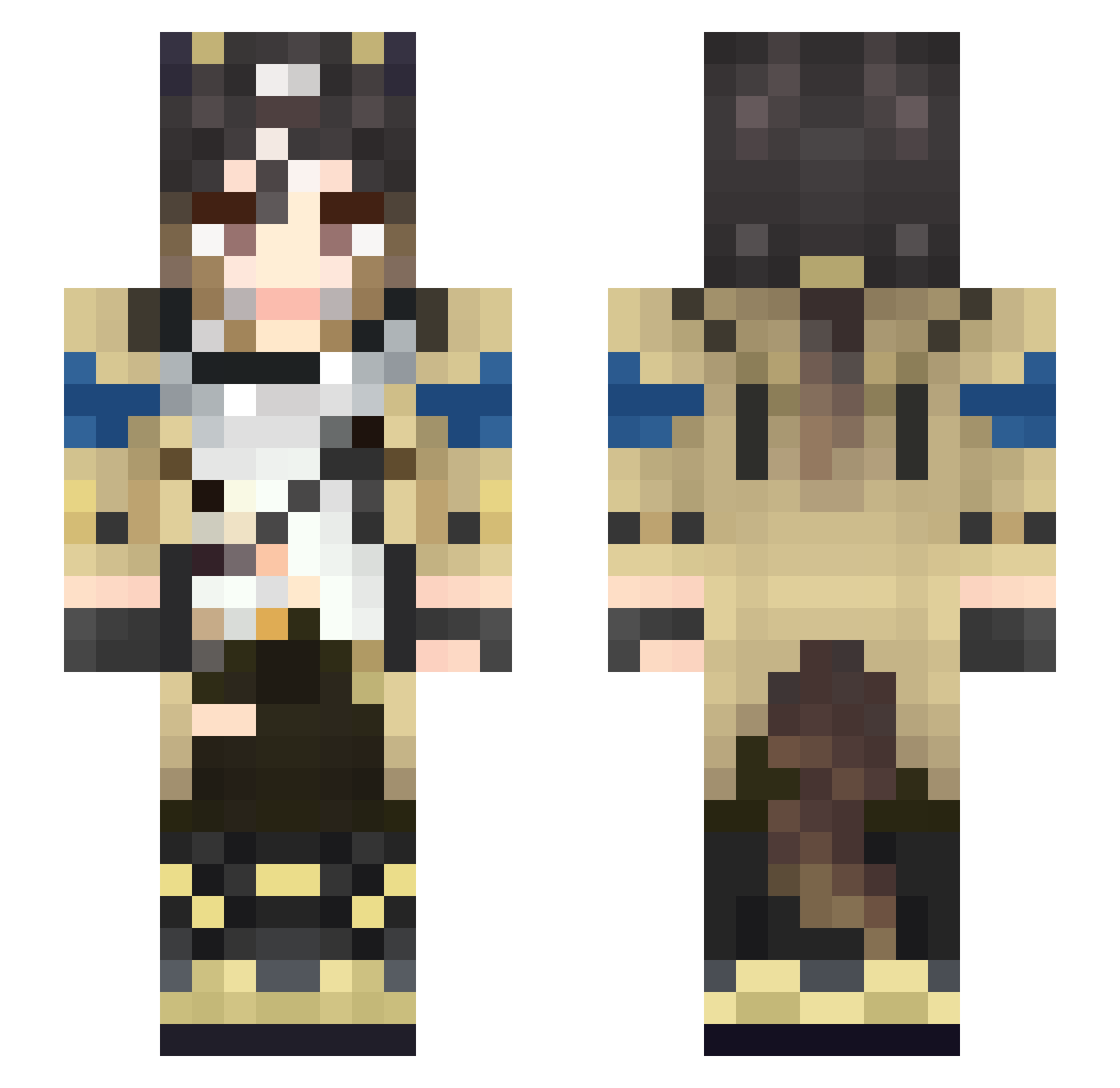 StayGoldJP Minecraft skin, front and back view
