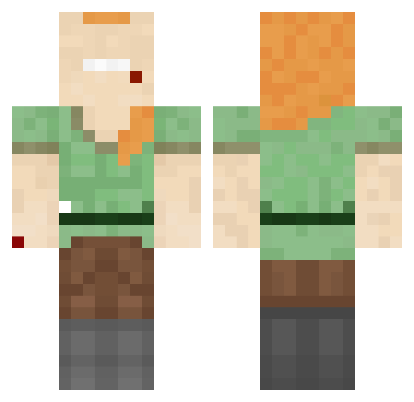TH1CCM1N3M4N Minecraft skin, front and back view