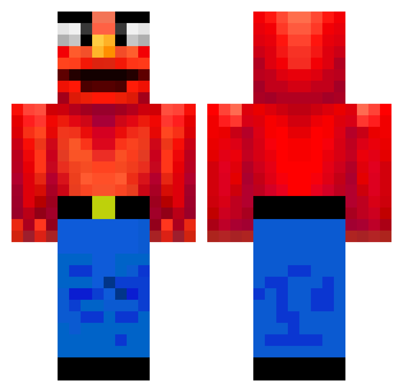 1234smile Minecraft skin, front and back view