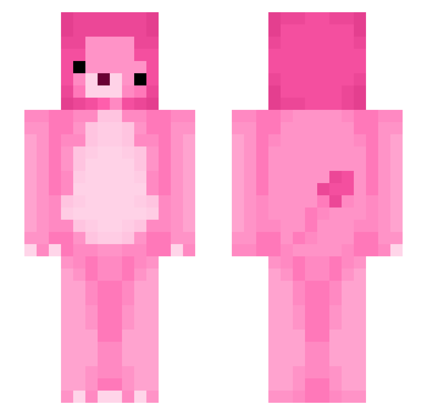 Grox Minecraft skin, front and back view