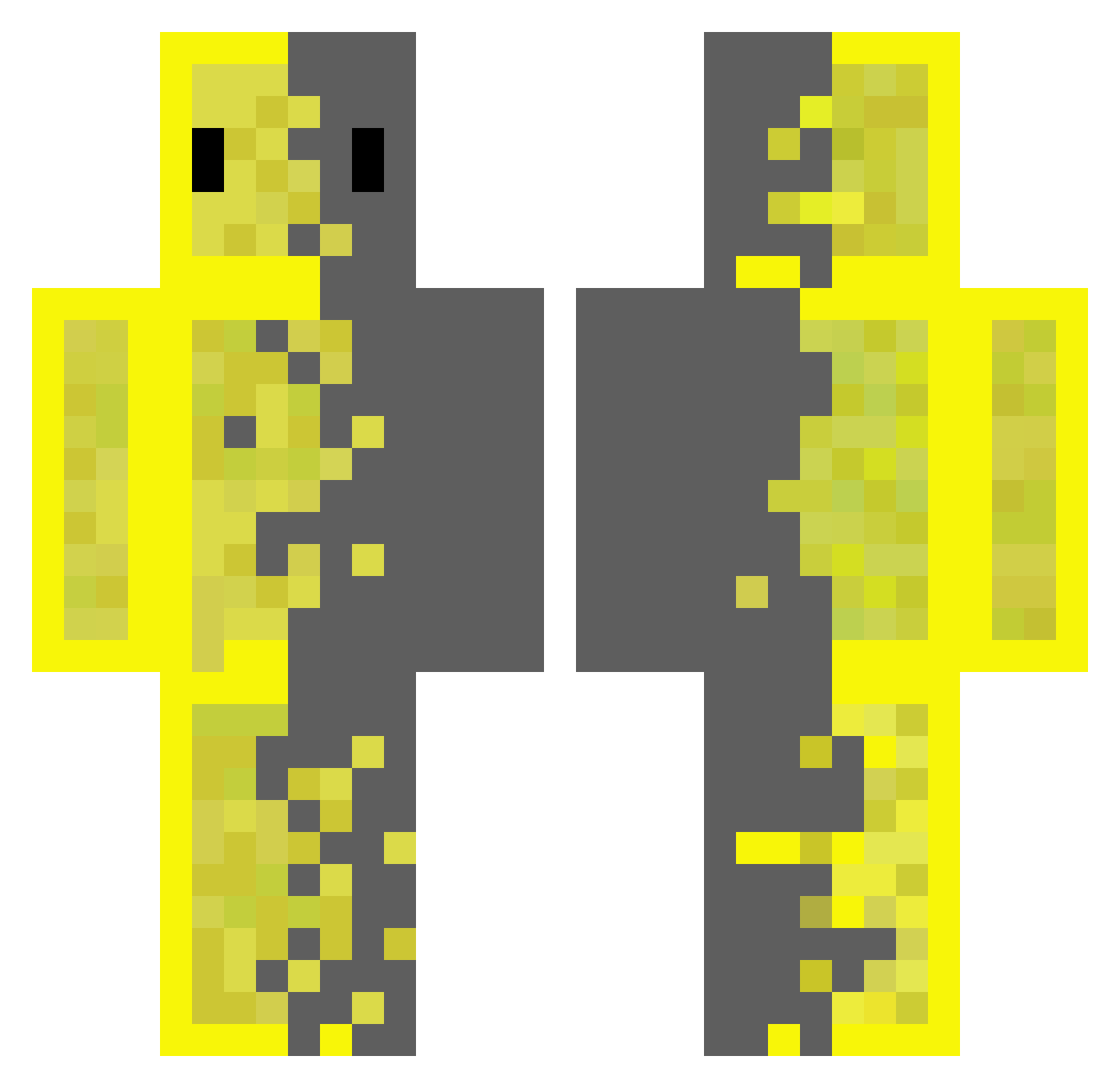 moolood Minecraft skin, front and back view