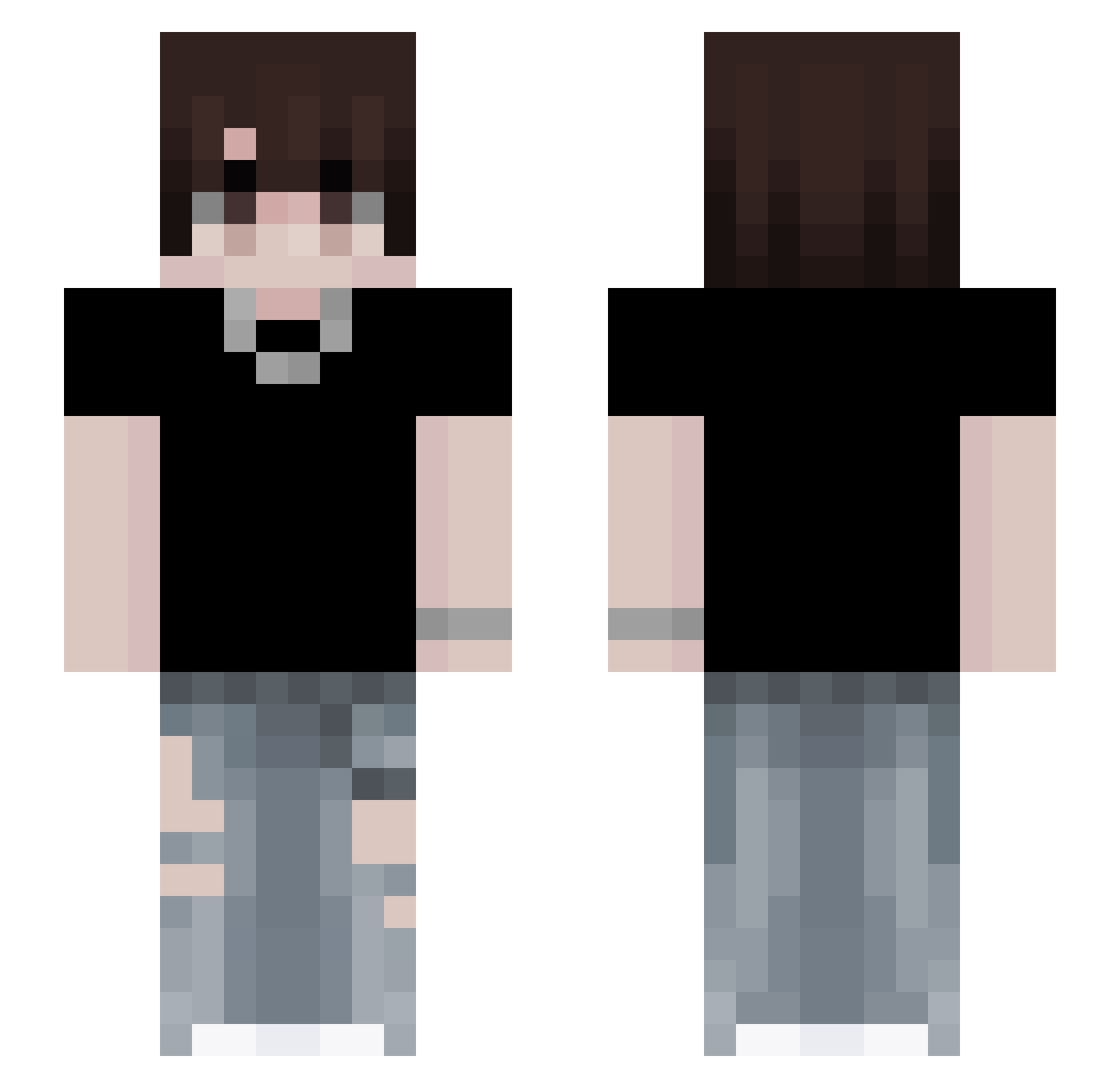 Zombiebatkid8 Minecraft skin, front and back view