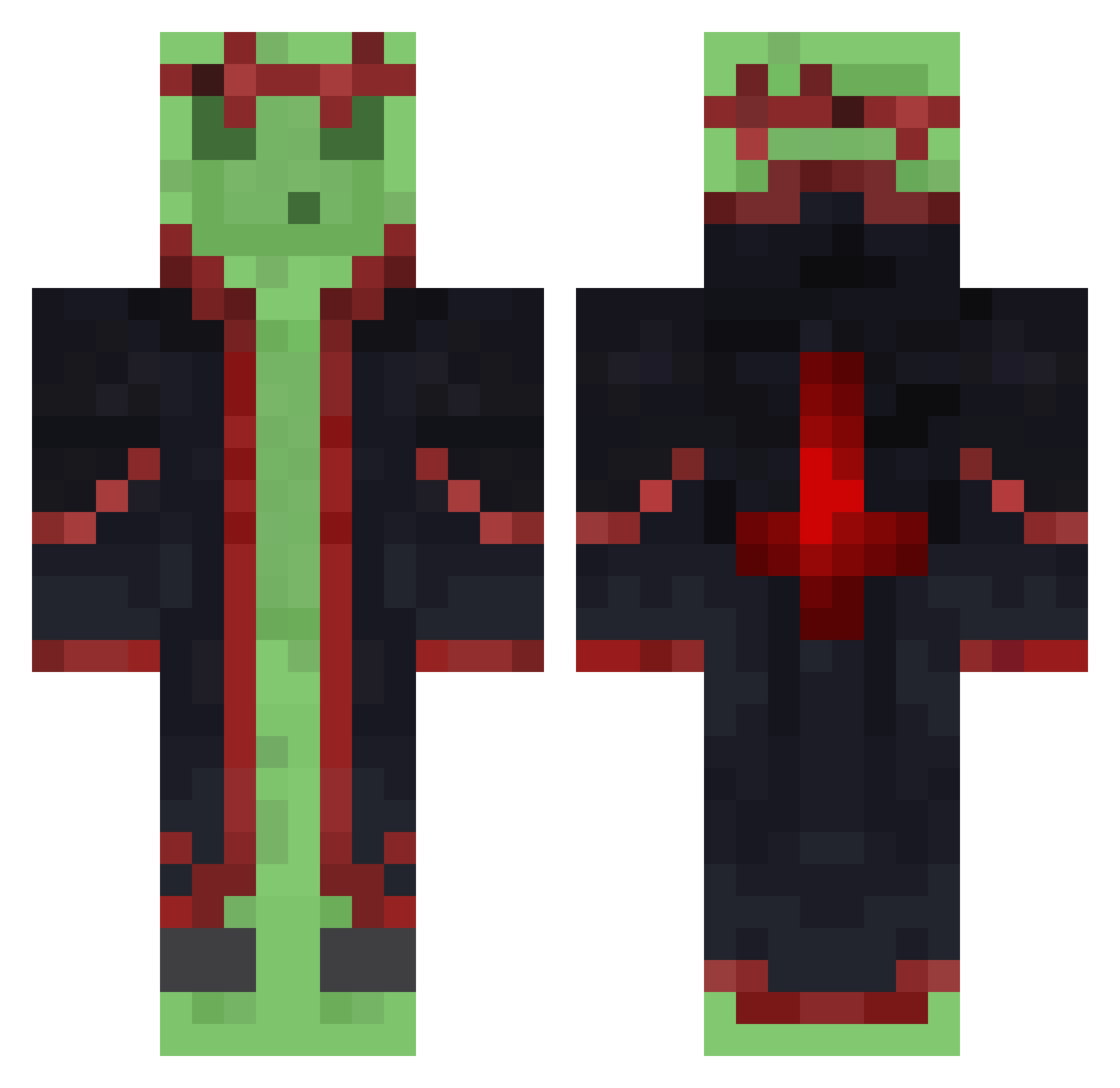 ramzikplay Minecraft skin, front and back view