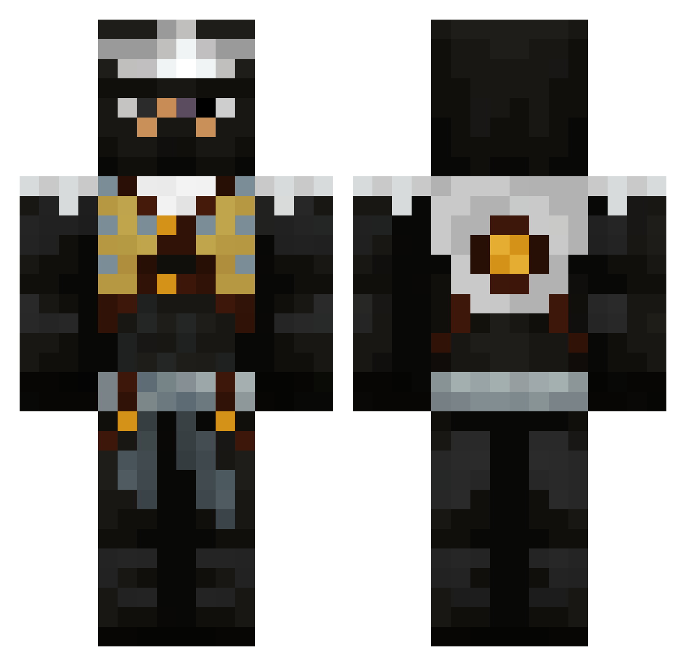 stoneface2 Minecraft skin, front and back view