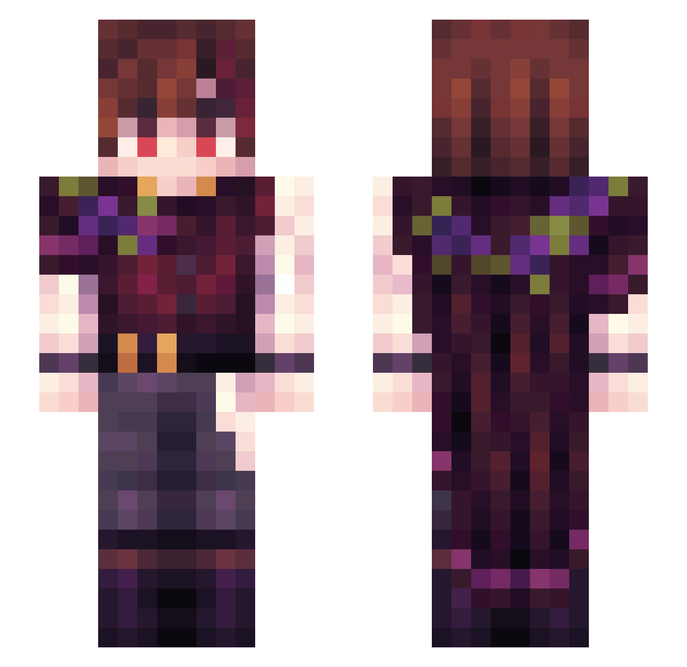 Rosa_Scarlet Minecraft skin, front and back view