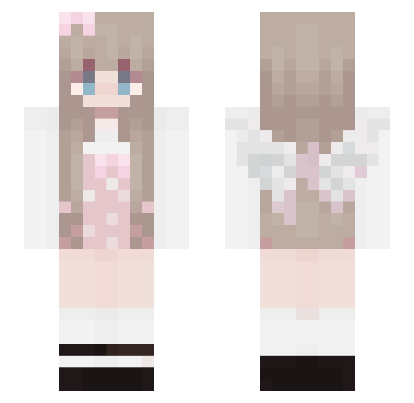hello_kira Minecraft skin, front and back view