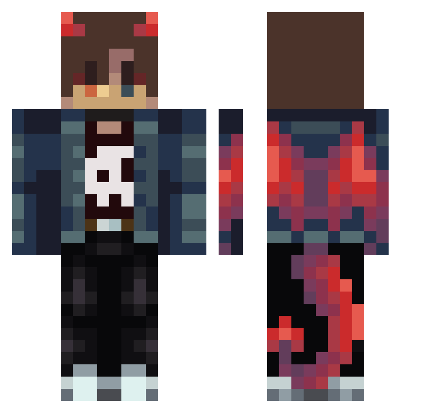 pener13 Minecraft skin, front and back view