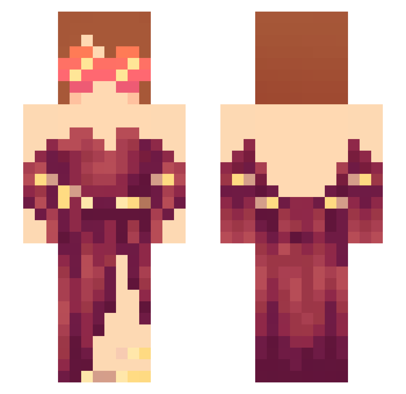 squiddoishere Minecraft skin, front and back view
