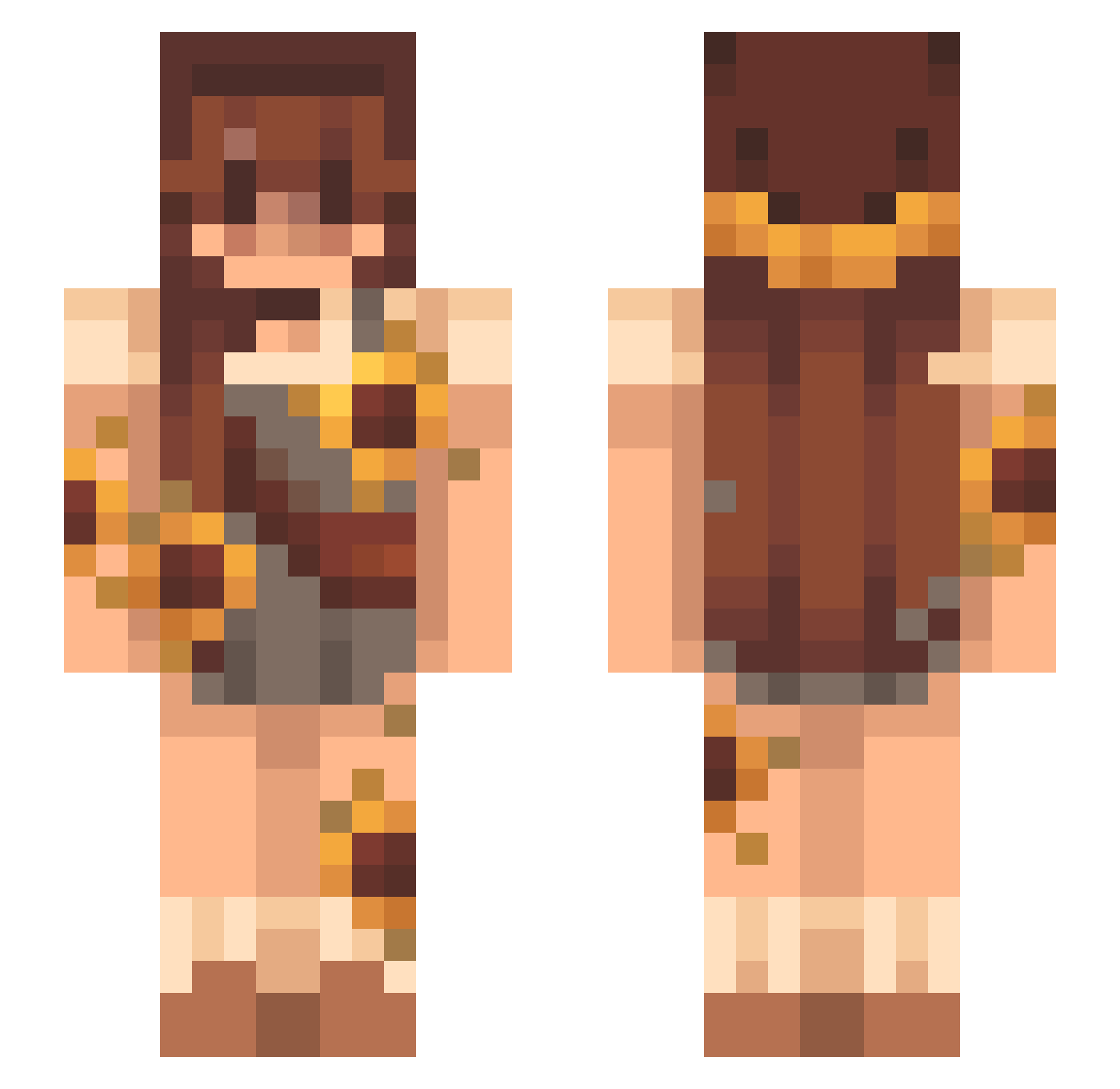 mangojuuuuulpod Minecraft skin, front and back view