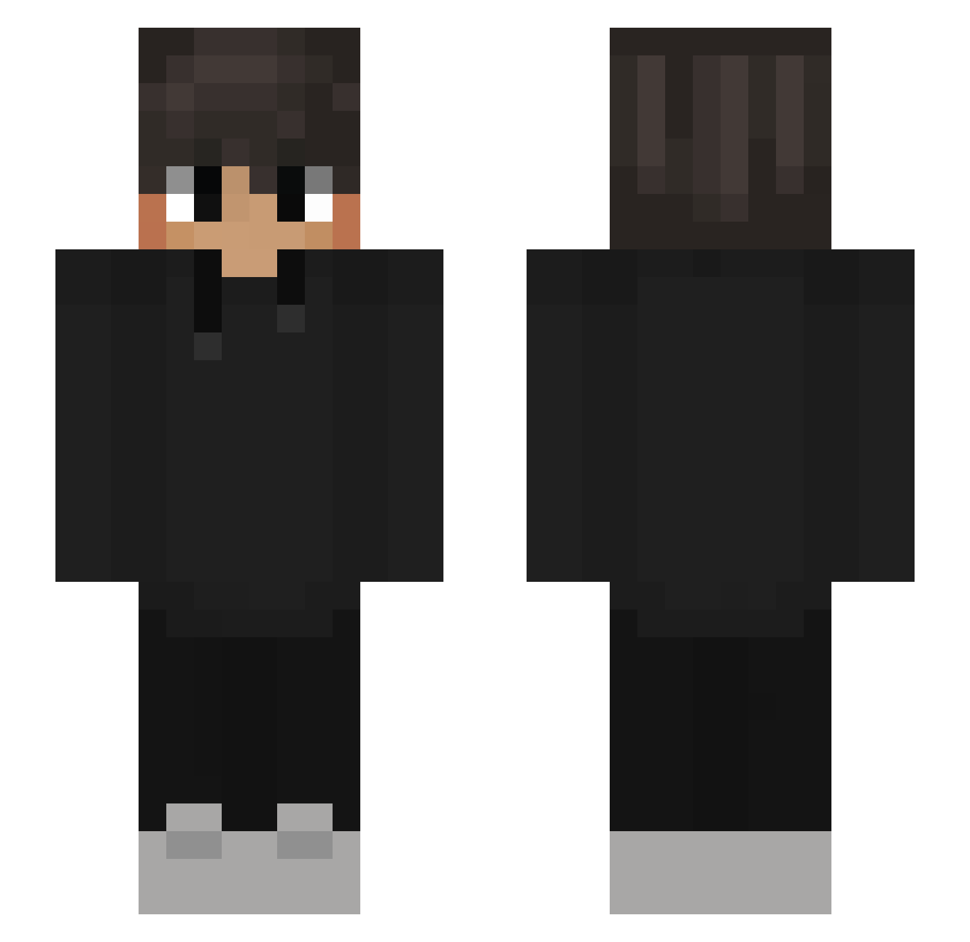 MLGxaverPVP Minecraft skin, front and back view