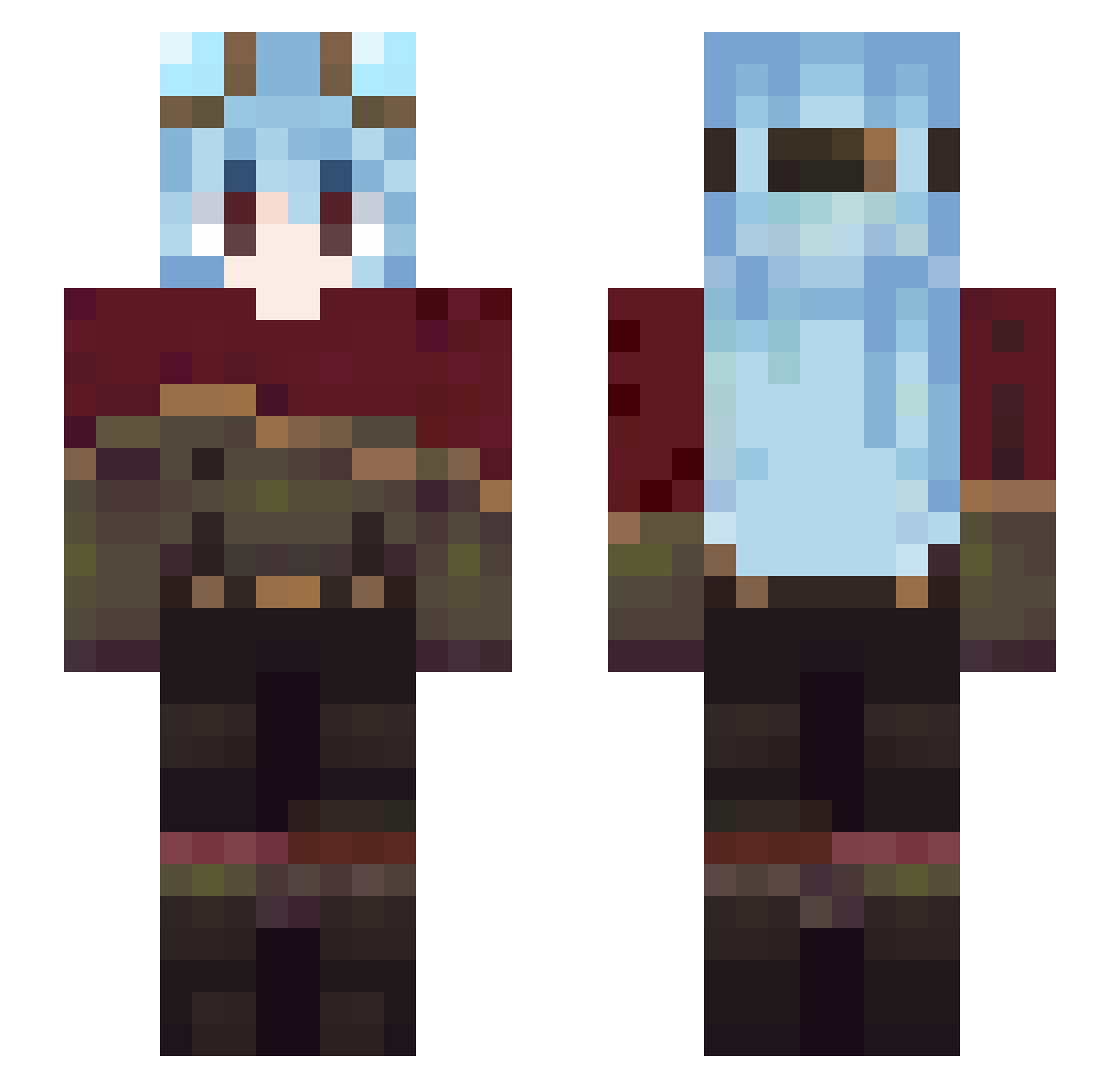 _jennfy_ Minecraft skin, front and back view