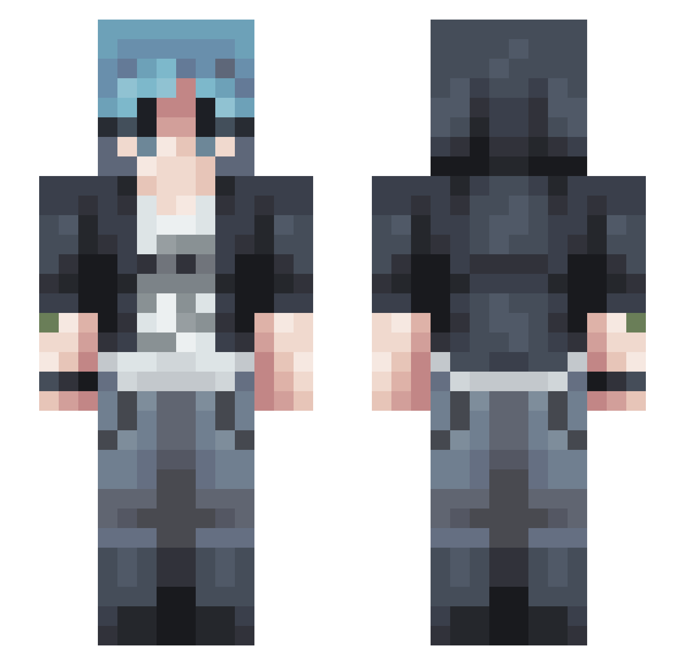 CelestialGalaxy_ Minecraft skin, front and back view