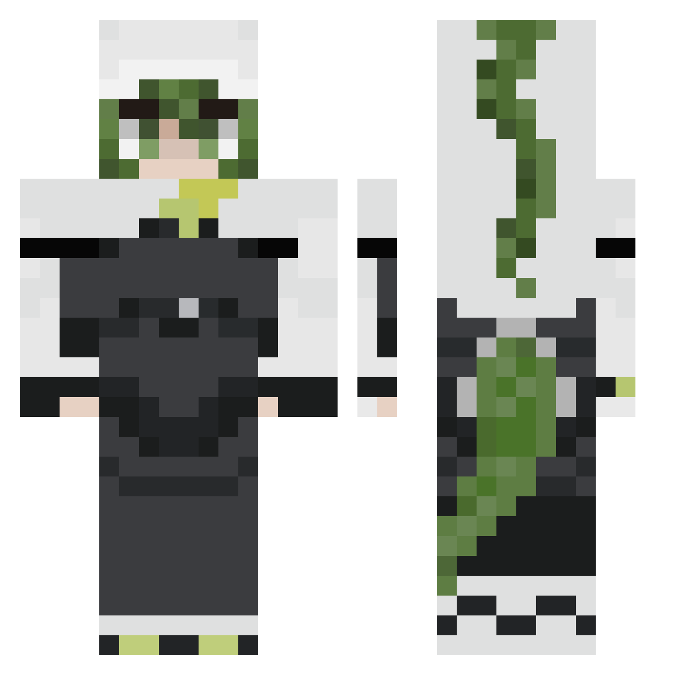 Prarok Minecraft skin, front and back view