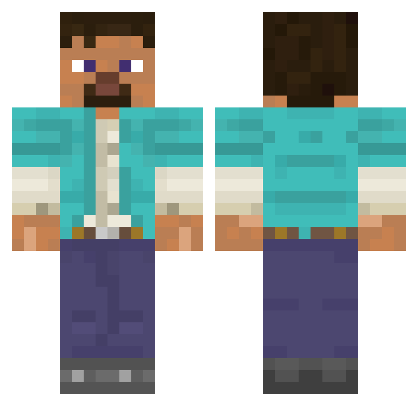 REDFang801 Minecraft skin, front and back view
