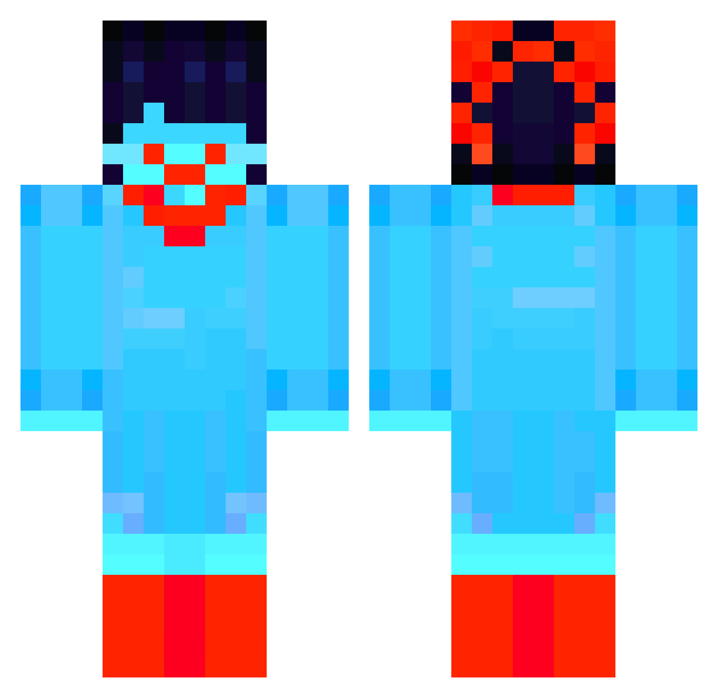 Twistedd14 Minecraft skin, front and back view
