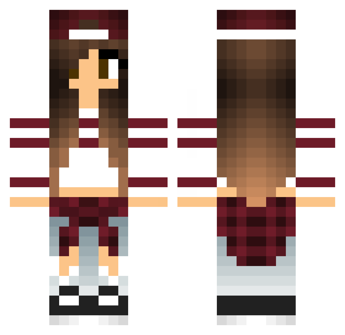davina Minecraft skin, front and back view