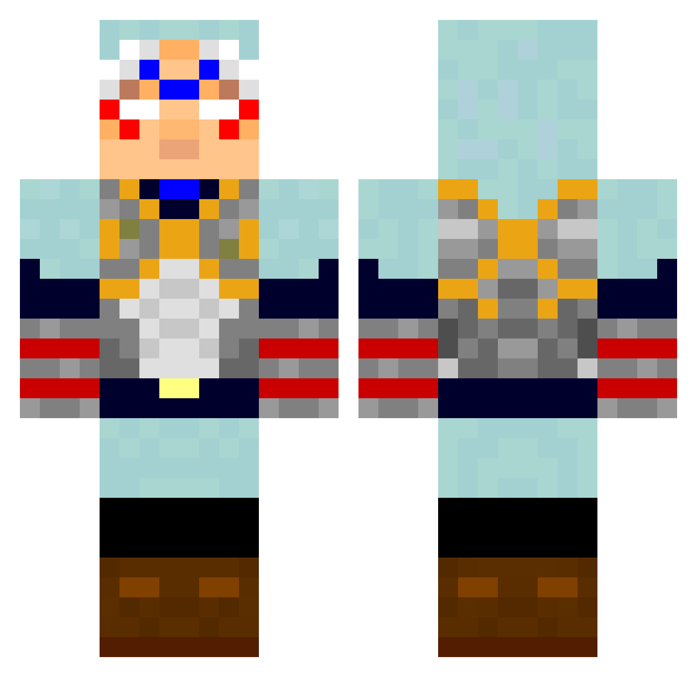 NEBRASKAN Minecraft skin, front and back view