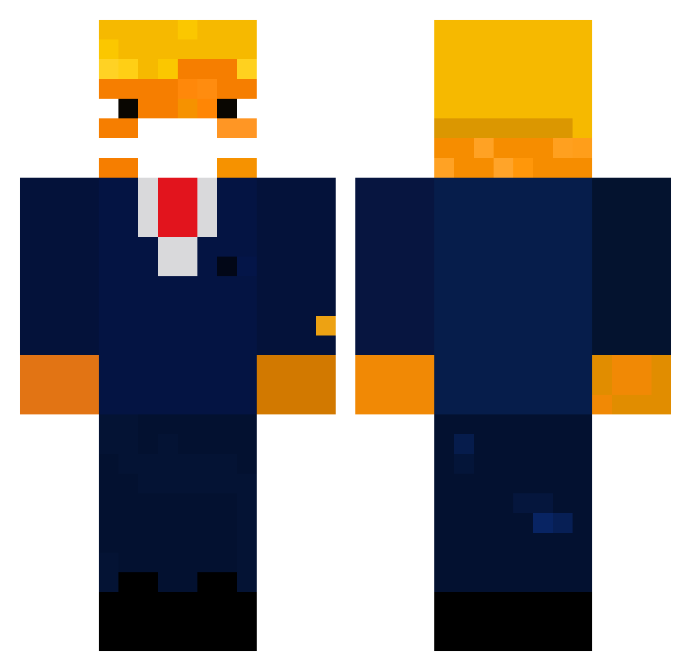 grogged Minecraft skin, front and back view
